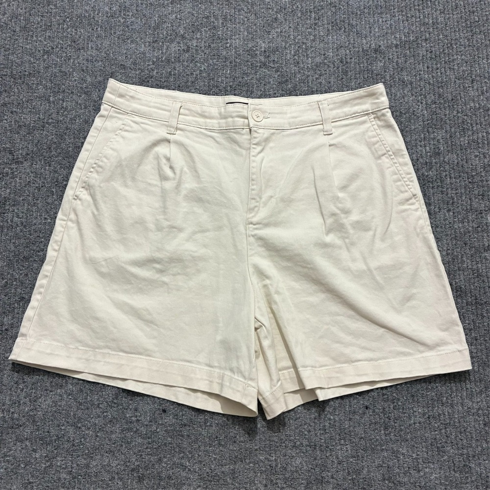 Banana Republic Womens‎ Chino Shorts Size 12 Beige Flat Front Casual High Rise